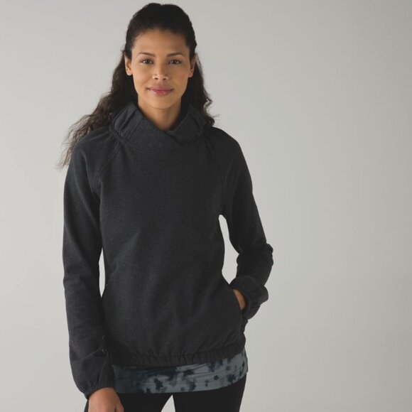 Lululemon After All Pullover Heathered Black Size 10 - Picture 1 of 16